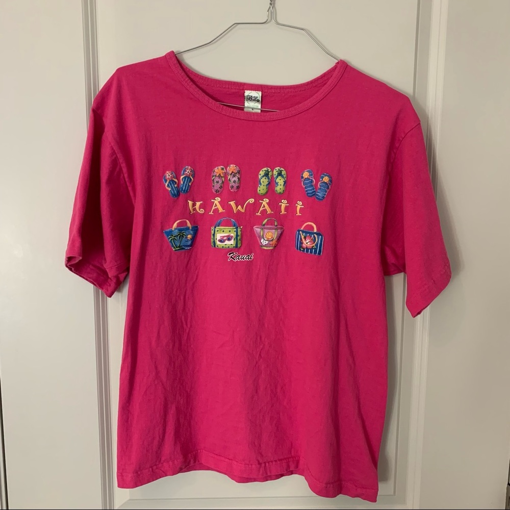 Vintage Hawaii womens short sleeve graphic tee shirt | size Large
